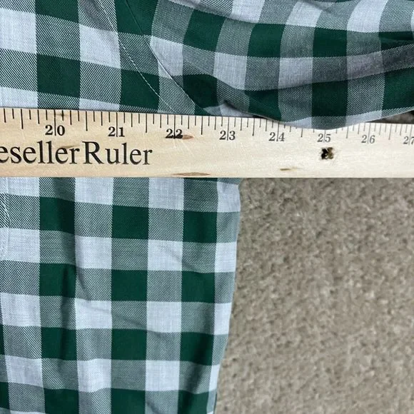 Brooks Brothers Button Down Shirt Mens Large L White/Green Check Non Iron Supima - Picture 6 of 8